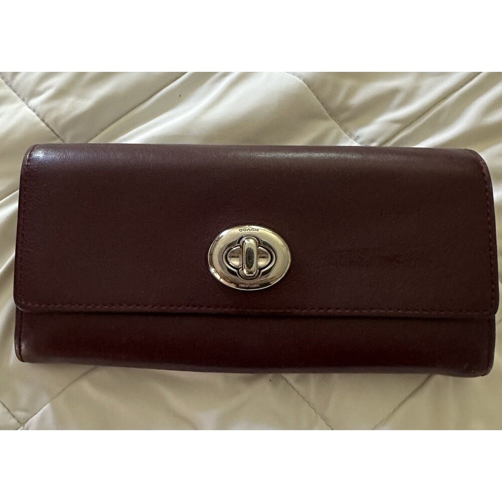 Coach VTG Turnlock Envelope Wallet Berry Plum Long Wallet PROJECT RESTORE